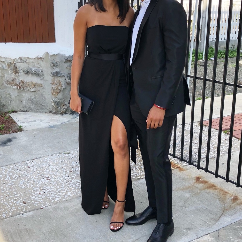 Black Strapless Long Dress